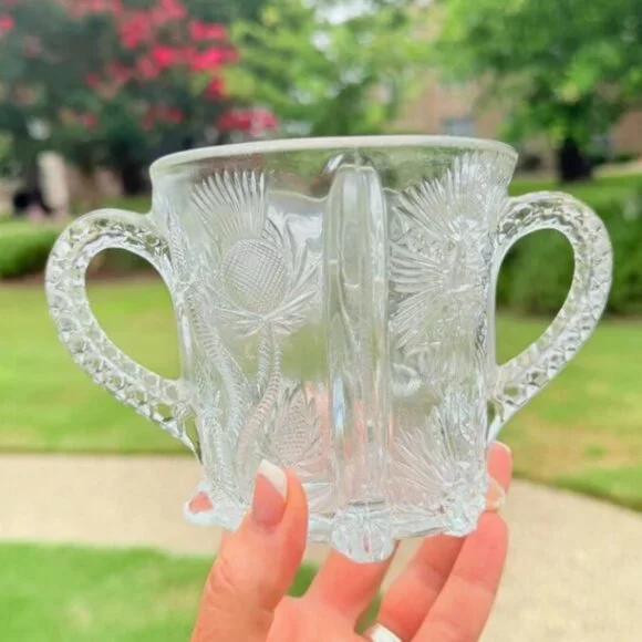 3 Vintage Spooners, One Glass & One Crystal and Antique Higbee - Paneled Thistle - Picture 16 of 17